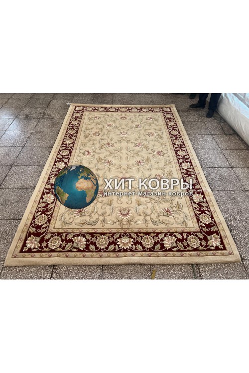 Китайский шерстяной ковер 0054013 Бежевый-красный